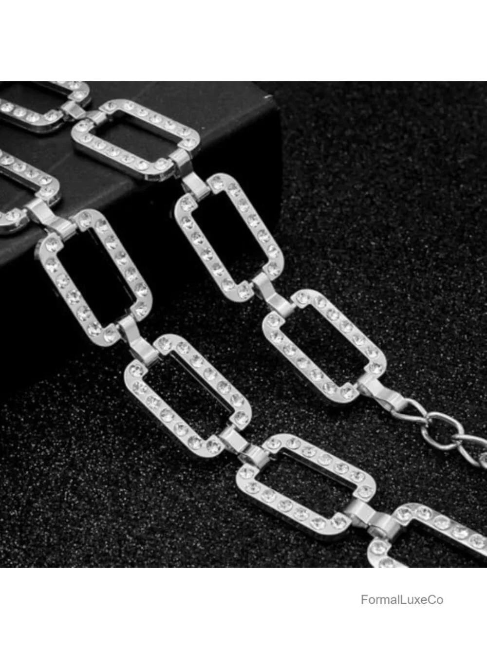 Women's Rhinestone Waist Chain Metal Belt for Dresses